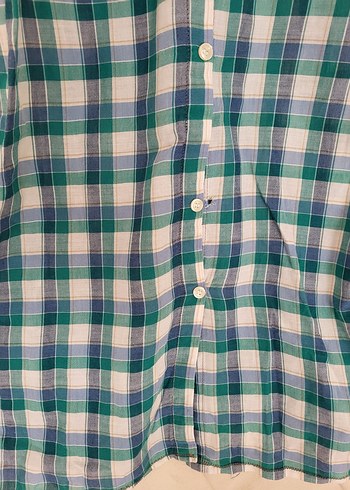 dikim Düğme görselli Yeşil Uzun Pamuklu Elbise - Görsel 3