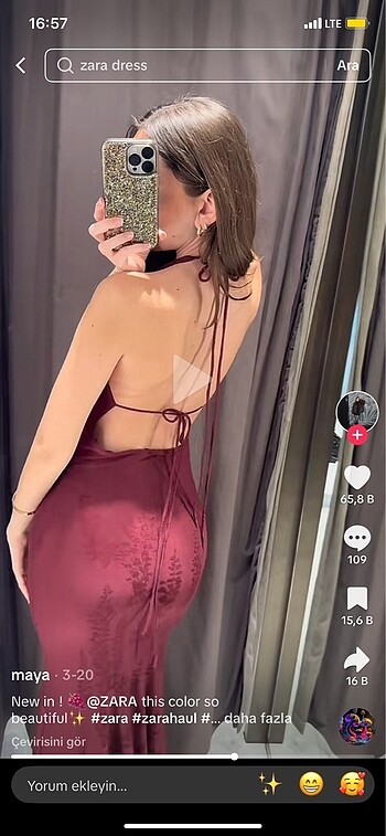 Zara Zara bordo elbise