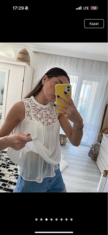 xs Beden Dantelli bluz