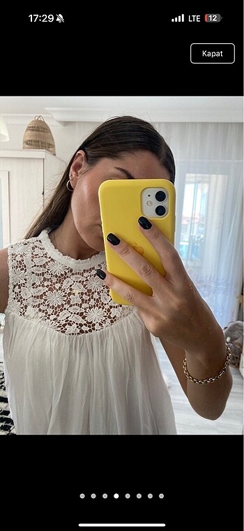 xs Beden beyaz Renk Dantelli bluz