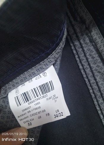 Gri Baskılı Fermuarlı Erkek Dar Kesim Kot - Görsel 3