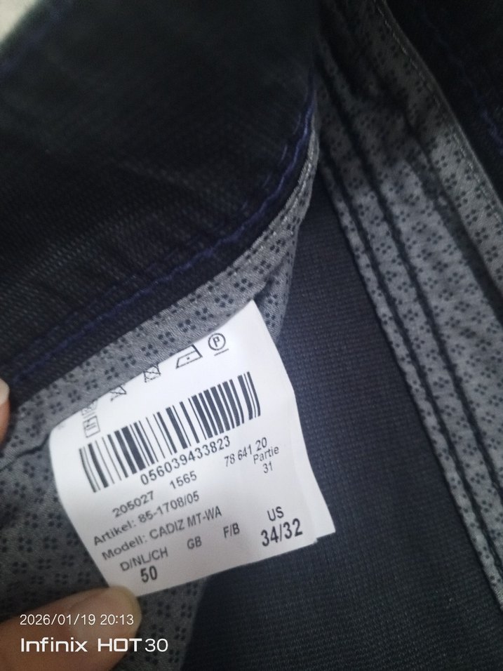 Gri Baskılı Fermuarlı Erkek Dar Kesim Kot - Görsel 3