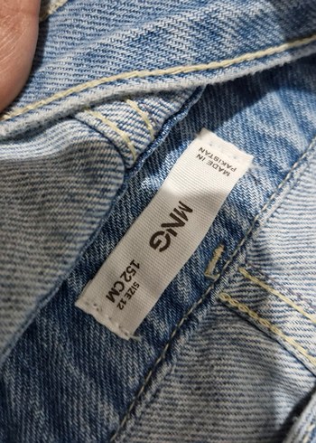 11-12 Yaş Beden mavi Renk kot tulum salopet mango kız çocuk