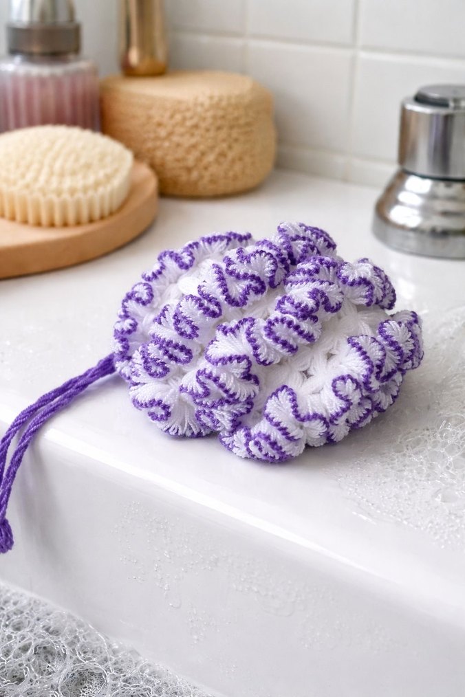 Mor Renkli Banyo lifi - Görsel 2