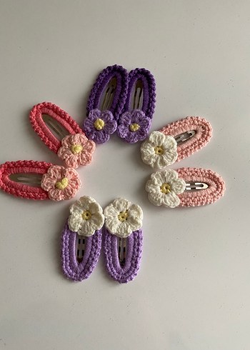 Renkli İşlemeli Dantel Çocuk Toka Seti - Görsel 2