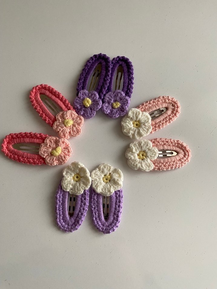 Renkli İşlemeli Dantel Çocuk Toka Seti - Görsel 2