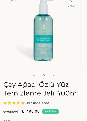 Licape Çay Ağacı Özlü Yüz Temizleme Jeli 400ml - Görsel 6