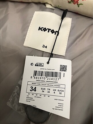 xs Beden Etiketli koton kaban