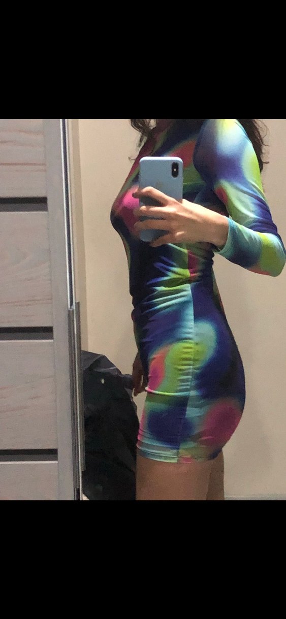 Renkli Transparan Mini Elbise - Görsel 2