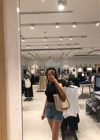 Mavi denim şort - Görsel 2