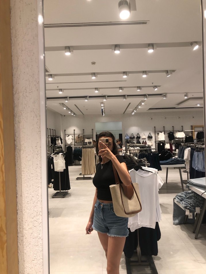 Mavi denim şort - Görsel 2