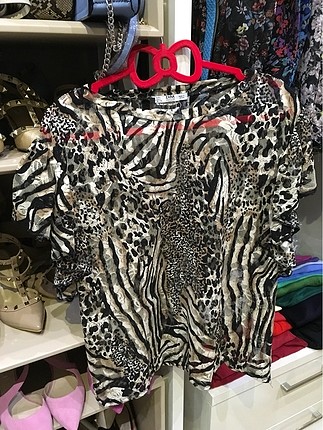 Leopar Desenli Bluz