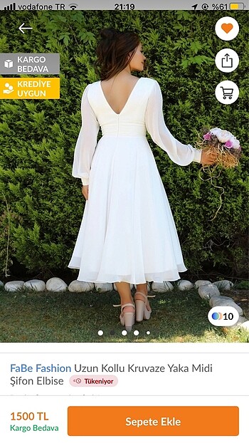 44 Beden beyaz Renk Beyaz nikah elbisesi