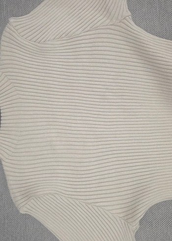 Uzun Kesim Krem Kadın Triko Elbise - Görsel 2