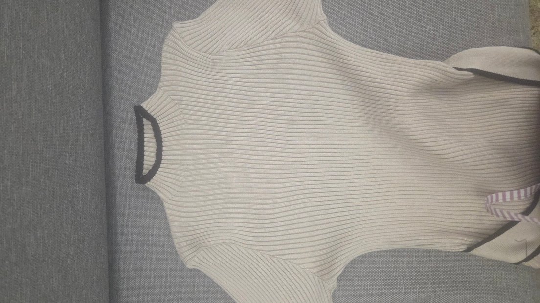 Uzun Kesim Krem Kadın Triko Elbise - Görsel 2