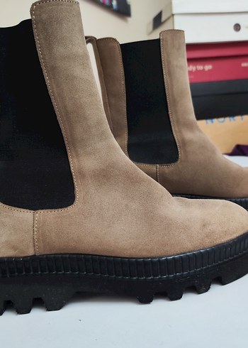 Bej Süet Kadın Erkek Platform Bot - Görsel 2