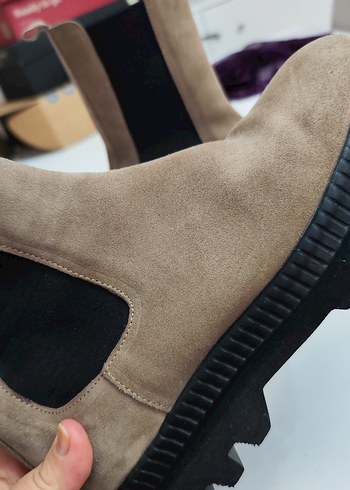 Bej Süet Kadın Erkek Platform Bot - Görsel 6