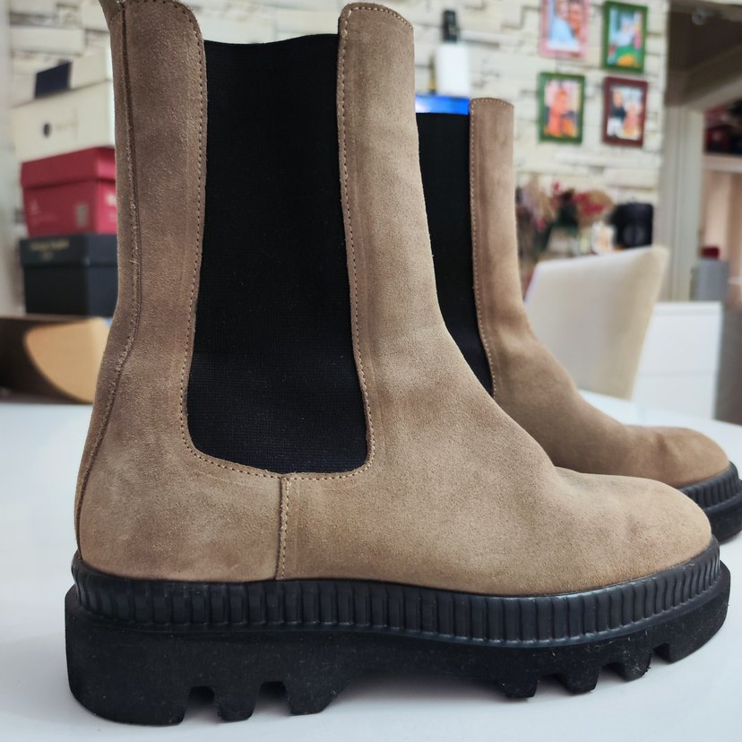 Bej Süet Kadın Erkek Platform Bot - Görsel 5