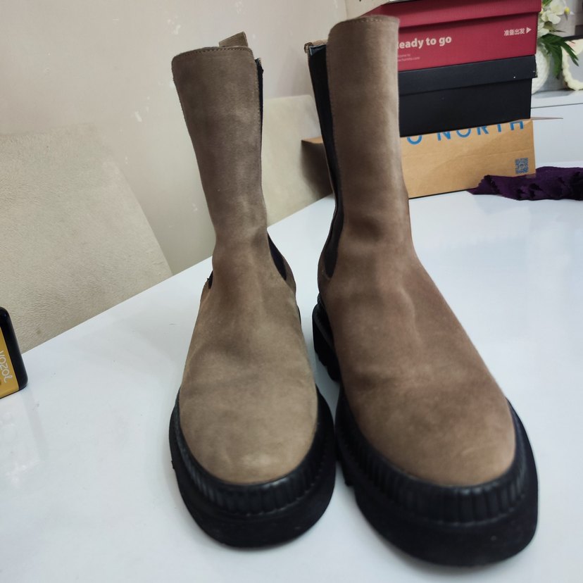 Bej Süet Kadın Erkek Platform Bot - Görsel 4