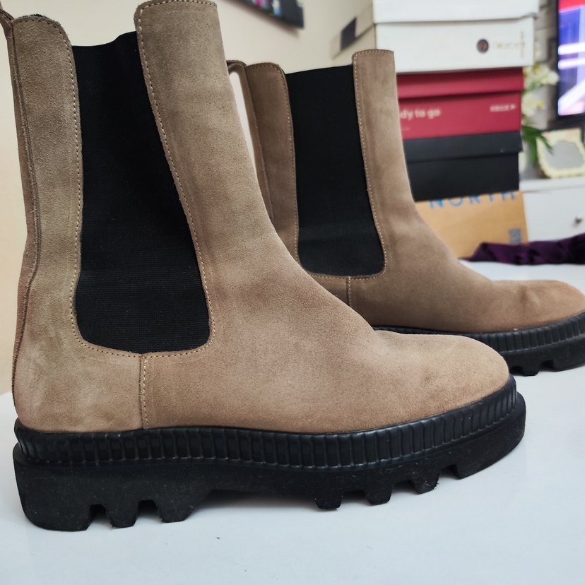 Bej Süet Kadın Erkek Platform Bot - Görsel 2