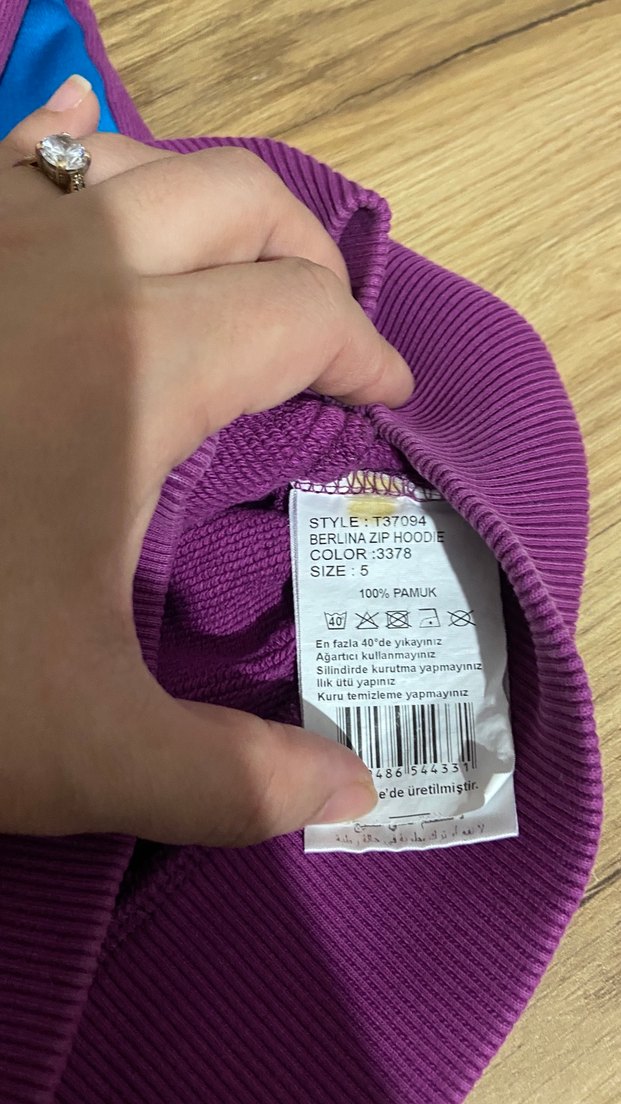 Mor Kapüşonlu Fermuarlı Kız Çocuk Ceketi - Görsel 5