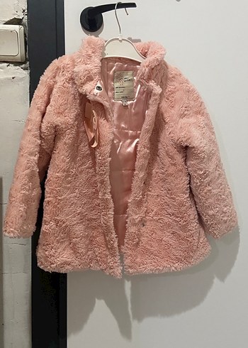 Pembe Kürklü Kız Çocuk Mont - Görsel 2