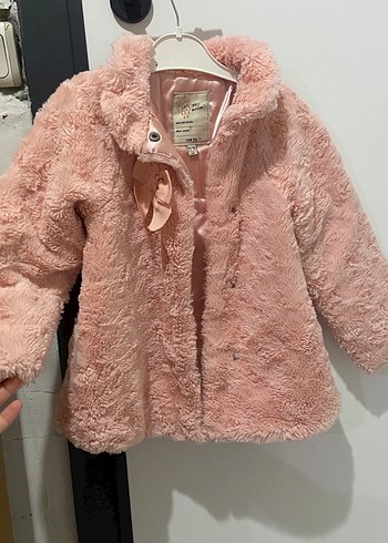 Pembe Kürklü Kız Çocuk Mont - Görsel 6