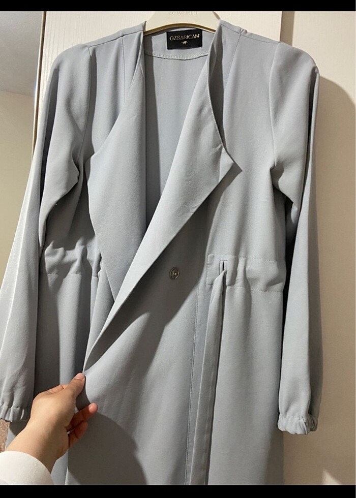 Belden bağlamalı trenç - Görsel 4