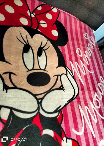 Renkli Baskılı Minnie Mouse Çocuk Battaniyesi - Görsel 4