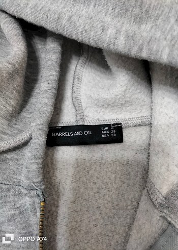 Gri Fermuarlı Kapüşonlu Kadın Sweatshirt - Görsel 2