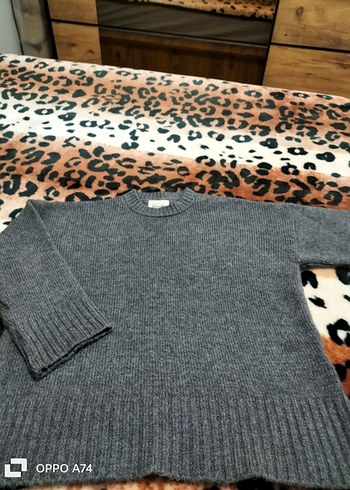 Gri Örgü Kadın Kazak - Görsel 2