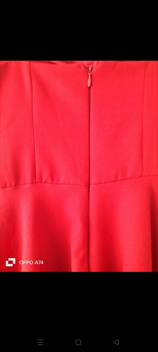 Kırmızı Mini Straplez Volanlı Elbise - Görsel 3