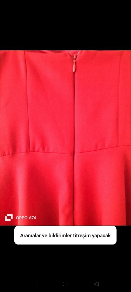 Kırmızı Mini Straplez Volanlı Elbise - Görsel 4