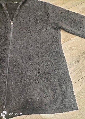 Kapitone Siyah Kadın Kapüşonlu Ceket - Görsel 5