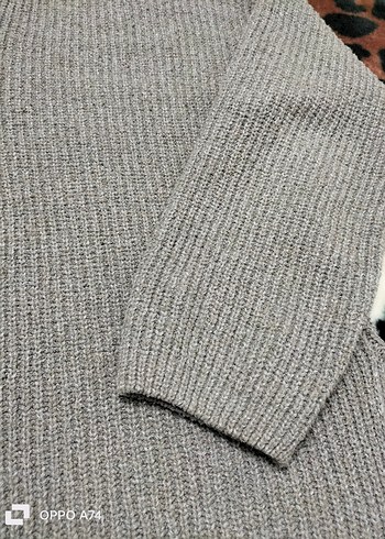 Gri Balıkçı Yaka Örgü Kadın Kazak - Görsel 4