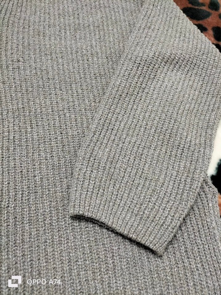 Gri Balıkçı Yaka Örgü Kadın Kazak - Görsel 4