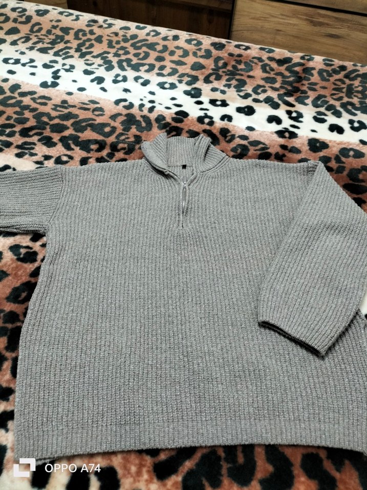 Gri Balıkçı Yaka Örgü Kadın Kazak - Görsel 2