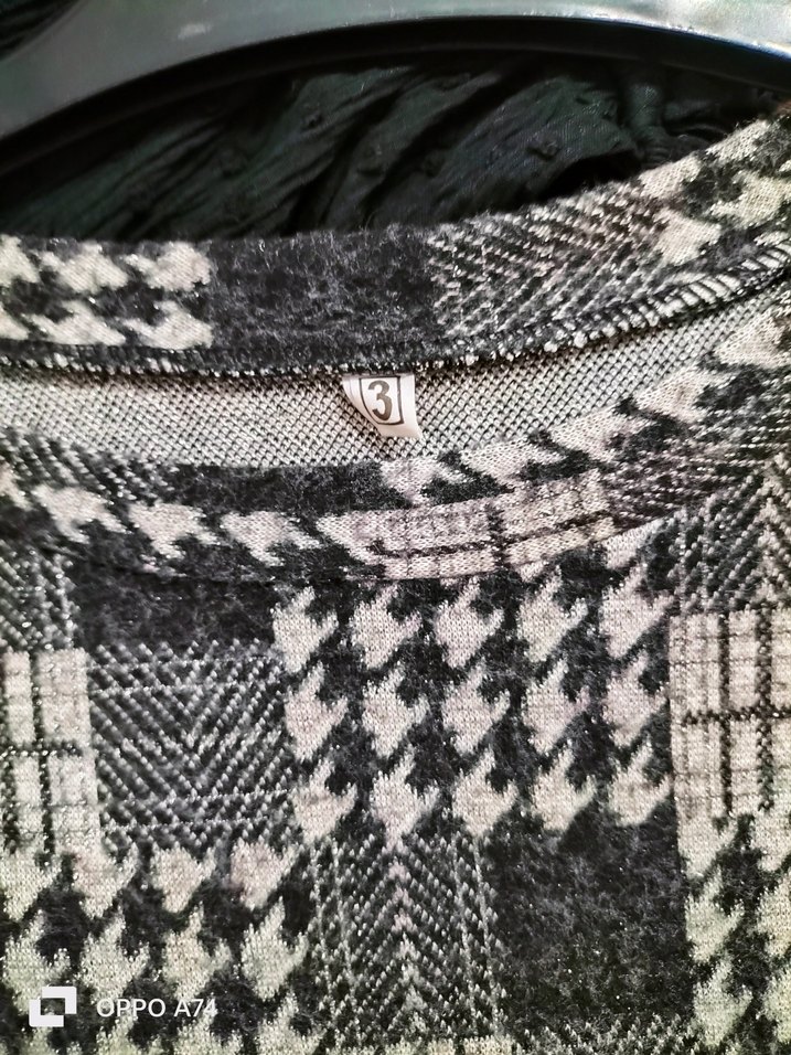 Gri Kareli Uzun Kollu Kadın Tunik - Görsel 3