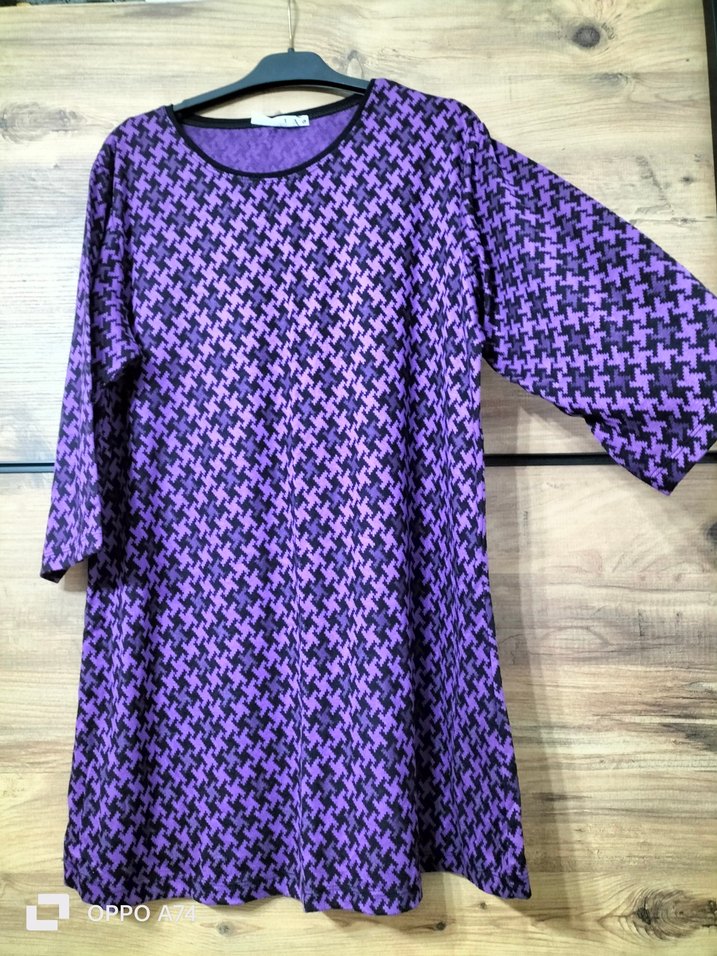 Mor Uzun Kollu Kadın Triko Tunik - Görsel 2