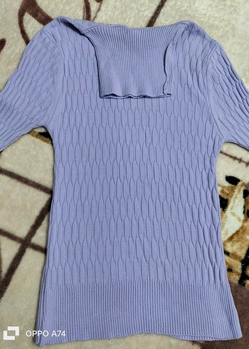 Mor Boğazlı Triko Kadın Kazak - Görsel 2