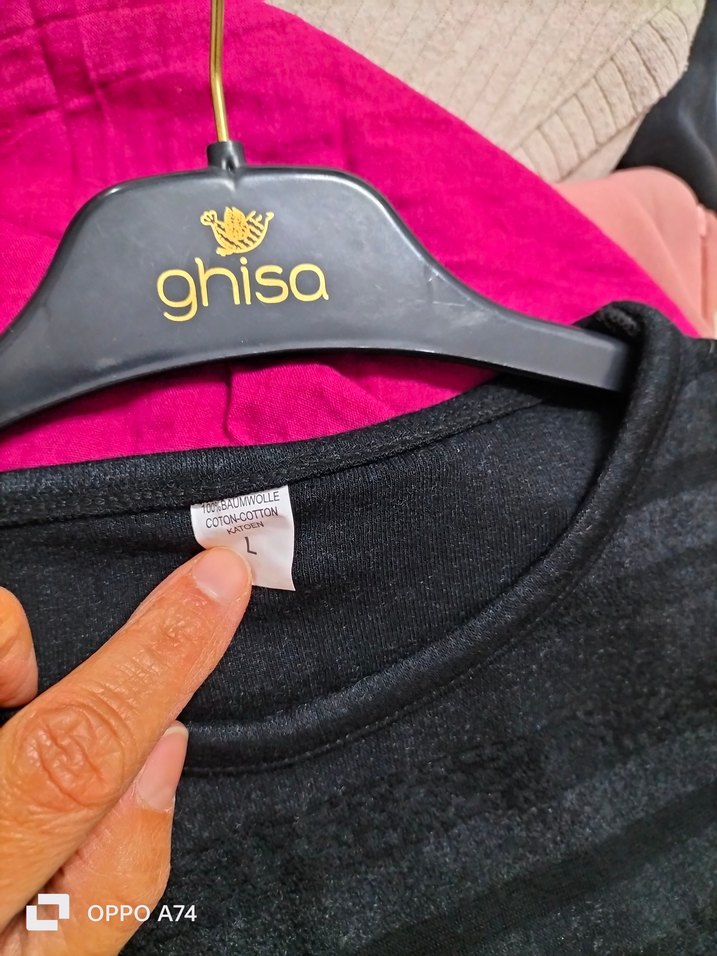 Siyah Kadın Uzun Kollu Salaş Keten Kazak - Görsel 3