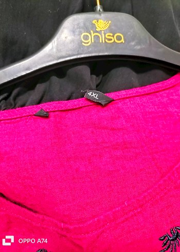 Nakışlı Uzun Kollu Pembe Keten Bluz - Görsel 3