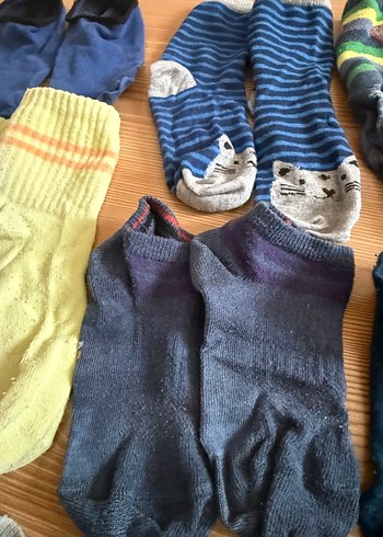 Çocuk Çok Renkli Düz Çorap Seti, 16 çift temiz - Görsel 5