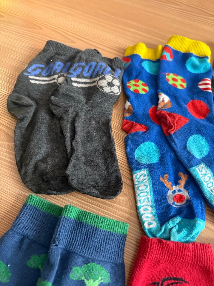 Çocuklar için Renkli Desenli Çorap Seti 15 çift - Görsel 3