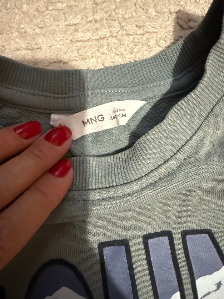 Gri erkek çocuk Sweatshirt Uzun Kollu Baskılı - Görsel 5