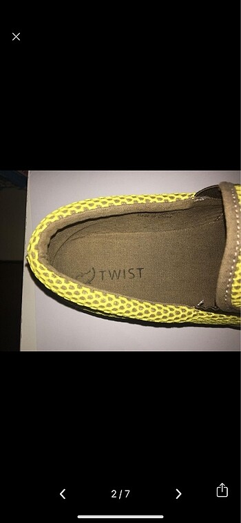 Twist hasır sarı yeşil ayakkabı