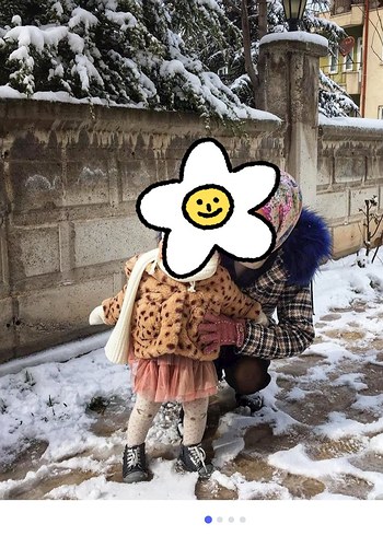 Kahverengi Kapüşonlu Kürk Detaylı Kız Mont