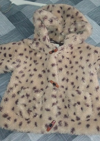 Kahverengi Kapüşonlu Kürk Detaylı Kız Mont - Görsel 4