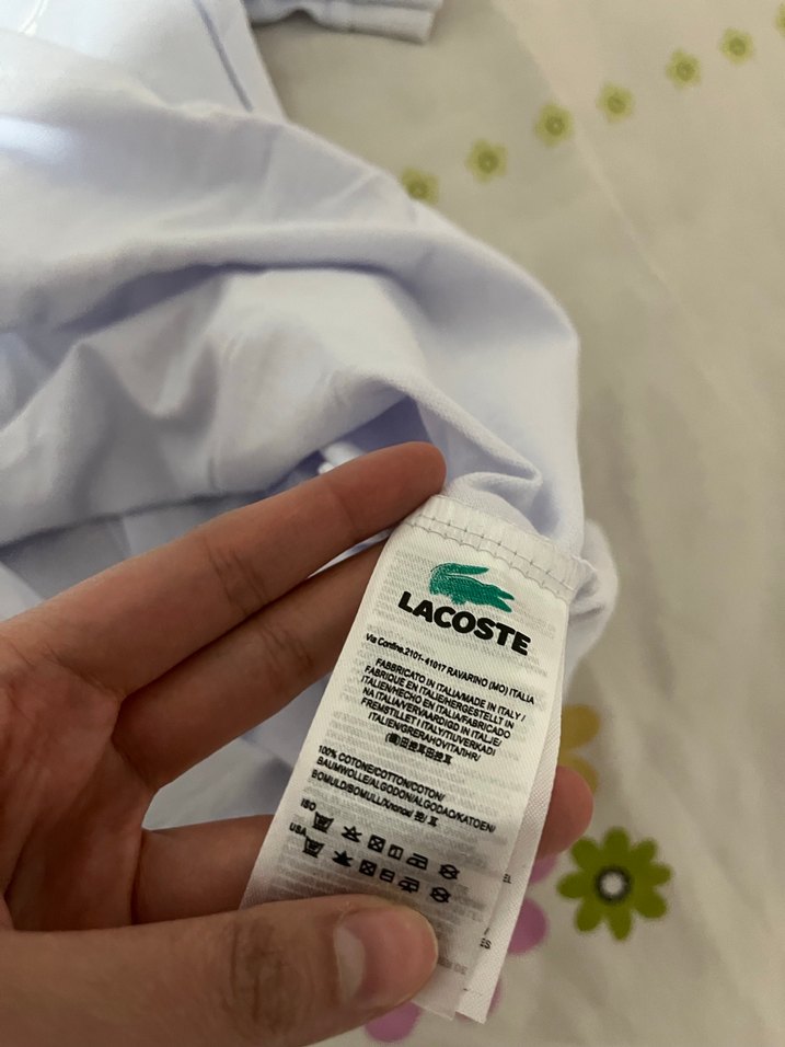 Beyaz Lacoste Erkek Pamuklu Polo Tişört - Görsel 4