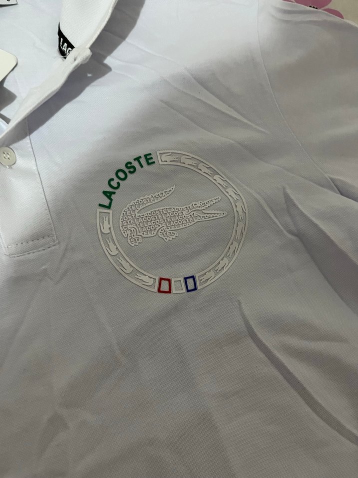 Beyaz Lacoste Erkek Pamuklu Polo Tişört - Görsel 3